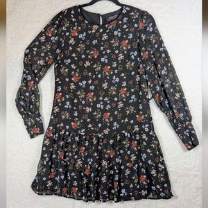 80.Nwot Dynamite Floral Dress - Black with Red and Blue